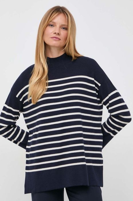 Светр з домішкою шовку Weekend Max Mara колір синій легкий півгольф