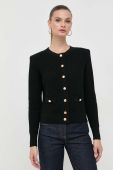 Вовняний кардиган Luisa Spagnoli колір чорний легкий Вовняний кардиган Luisa Spagnoli колір чорний легкий