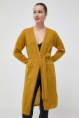 Вовняний кардиган Max Mara Leisure колір жовтий легкий Вовняний кардиган Max Mara Leisure колір жовтий легкий