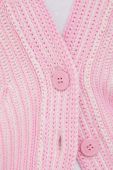 Вовняний кардиган Moschino Jeans колір рожевий