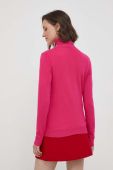 Вовняний светр United Colors of Benetton жіночий колір рожевий легкий гольф (3422003)