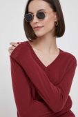 Вовняний светр United Colors of Benetton жіночий колір бордовий легкий