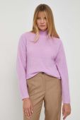 Светр з домішкою вовни Boss Orange BOSS ORANGE жіночий колір фіолетовий півгольф