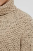 Светр з домішкою вовни United Colors of Benetton жіночий колір бежевий легкий гольф