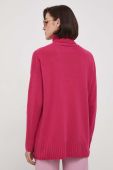 Вовняний светр United Colors of Benetton жіночий колір рожевий гольф (3645585)