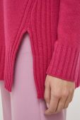 Вовняний светр United Colors of Benetton жіночий колір рожевий гольф (3645585)