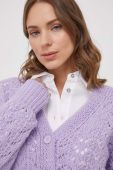 Кардиган з домішкою вовни United Colors of Benetton колір фіолетовий Кардиган з домішкою вовни United Colors of Benetton колір фіолетовий