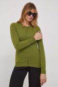 Кардиган з домішкою вовни Sisley колір зелений легкий
