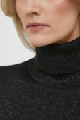 Светр з домішкою вовни Sisley жіночий колір чорний легкий гольф (3622366)