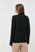 Светр з домішкою вовни BOSS жіночий колір чорний півгольф