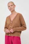 Вовняний кардиган Pinko колір коричневий легкий (3588952)
