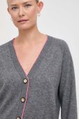 Вовняний кардиган Pinko колір сірий легкий Вовняний кардиган Pinko колір сірий легкий