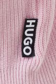 Кардиган з домішкою вовни HUGO колір рожевий
