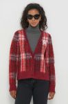 Кардиган з домішкою вовни Tommy Hilfiger колір бордовий теплий