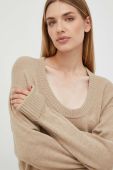 Светр з домішкою вовни Trussardi жіночий колір бежевий легкий