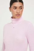 Светр Tommy Jeans жіночий колір рожевий легкий гольф (3432129)
