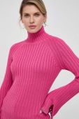 Вовняний светр Patrizia Pepe жіночий колір рожевий півгольф (3651723) Вовняний светр Patrizia Pepe жіночий колір рожевий півгольф (3651723)