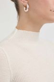 Вовняний светр Twinset жіночий колір бежевий легкий півгольф