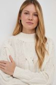 Вовняний светр MAX&Co. жіночий колір бежевий теплий півгольф