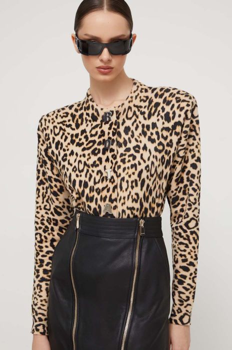 Кардиган з домішкою вовни Rotate колір бежевий легкий