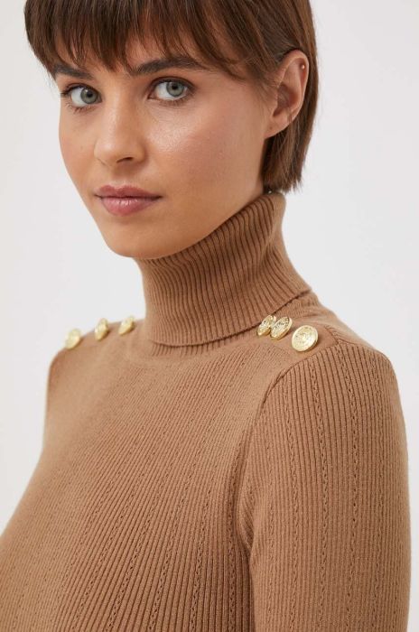 Светр Artigli жіночий колір коричневий легкий гольф