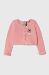 Дитячий бавовняний кардиган Guess колір рожевий Дитячий бавовняний кардиган Guess колір рожевий