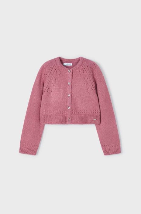 Дитячий кардиган з домішкою вовни Mayoral колір фіолетовий легкий Дитячий кардиган з домішкою вовни Mayoral колір фіолетовий легкий