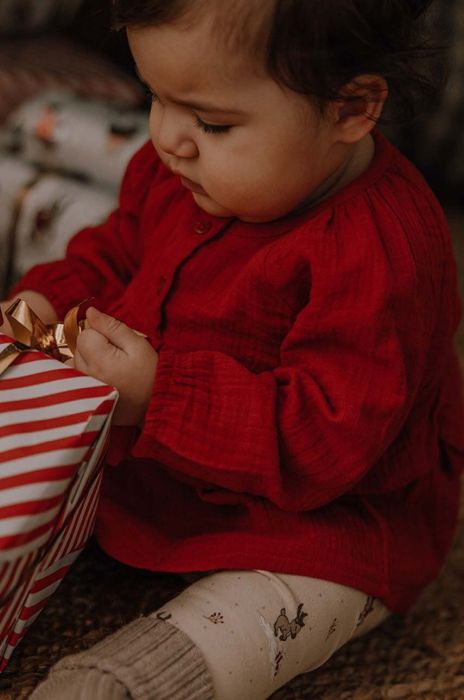 Дитяча бавовняна сорочка That's mine Yana колір бордовий