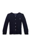 Дитячий бавовняний кардиган Polo Ralph Lauren колір чорний легкий Дитячий бавовняний кардиган Polo Ralph Lauren колір чорний легкий