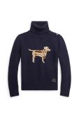 Дитячий бавовняний светр Polo Ralph Lauren колір синій теплий