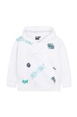 Дитяча кофта BOSS колір білий з капюшоном візерунок (3626174) Дитяча кофта BOSS колір білий з капюшоном візерунок (3626174)