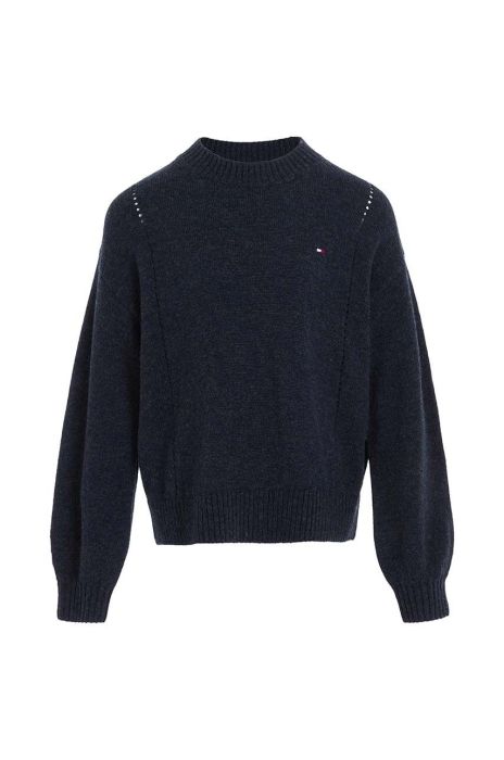 Вовняний дитячий светр Tommy Hilfiger колір синій легкий (3432352)