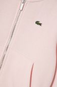 Дитяча кофта Lacoste колір рожевий з капюшоном однотонна
