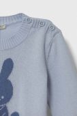 Бавовняний светр для немовлят United Colors of Benetton легкий колір блакитний