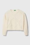 Дитячий светр United Colors of Benetton колір бежевий Дитячий светр United Colors of Benetton колір бежевий