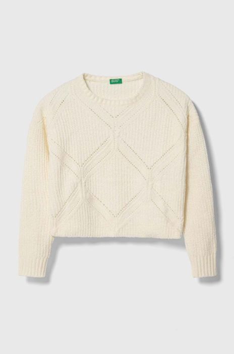 Дитячий светр United Colors of Benetton колір бежевий Дитячий светр United Colors of Benetton колір бежевий