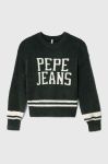 Дитячий светр з домішкою вовни Pepe Jeans колір зелений теплий Дитячий светр з домішкою вовни Pepe Jeans колір зелений теплий