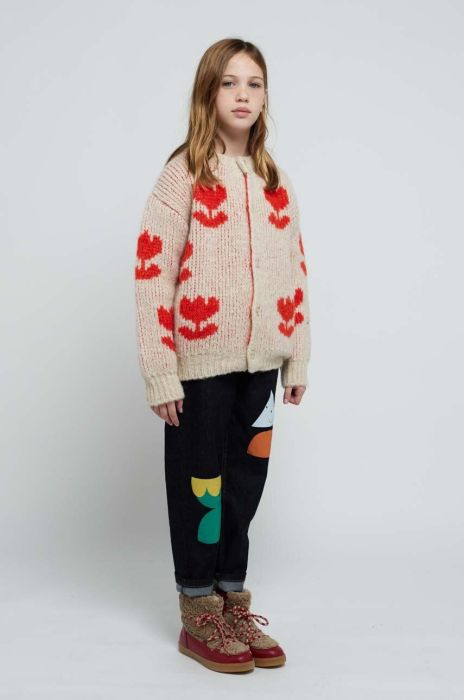 Дитячий кардиган з домішкою вовни Bobo Choses колір бежевий Дитячий кардиган з домішкою вовни Bobo Choses колір бежевий