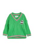 Дитячий бавовняний светр Mini Rodini колір зелений легкий