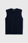 Дитячий жилет United Colors of Benetton колір синій легкий Дитячий жилет United Colors of Benetton колір синій легкий