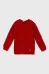 Вовняний дитячий светр United Colors of Benetton колір червоний легкий Вовняний дитячий светр United Colors of Benetton колір червоний легкий