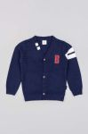 Дитячий бавовняний кардиган zippy колір синій Дитячий бавовняний кардиган zippy колір синій
