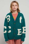 Дитячий кардиган з домішкою вовни Bobo Choses колір зелений Дитячий кардиган з домішкою вовни Bobo Choses колір зелений