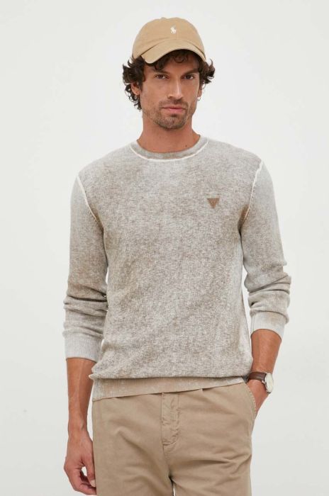 Светр Guess чоловічий колір бежевий легкий (3443705)