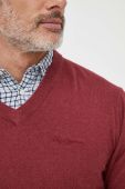 Светр з домішкою вовни Pepe Jeans ANDRE чоловічий колір бордовий легкий