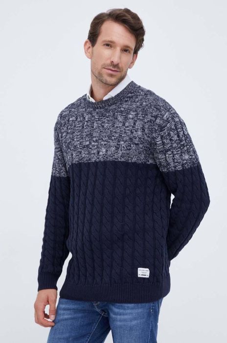 Бавовняний светр Pepe Jeans колір синій теплий