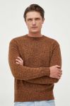 Вовняний светр United Colors of Benetton чоловічий колір коричневий легкий (3534680) Вовняний светр United Colors of Benetton чоловічий колір коричневий легкий (3534680)