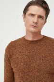 Вовняний светр United Colors of Benetton чоловічий колір коричневий легкий (3534680)