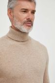Светр з кашеміру United Colors of Benetton колір бежевий легкий гольф (3626277)