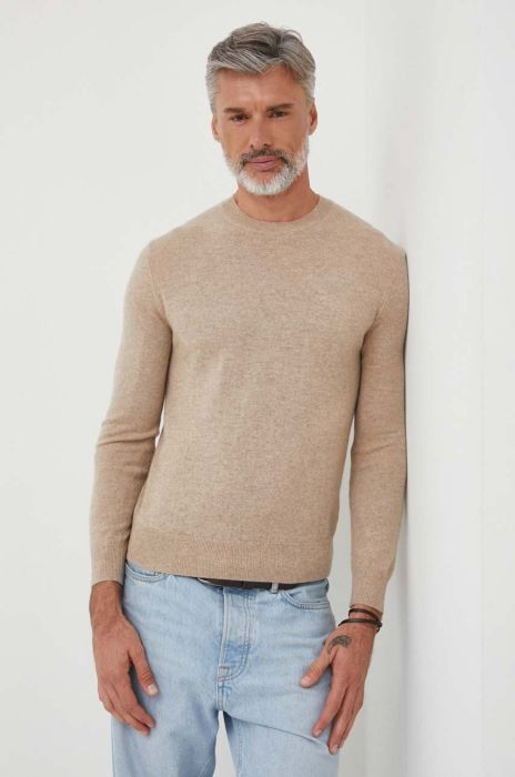 Светр з кашеміру United Colors of Benetton колір бежевий легкий (3622547)